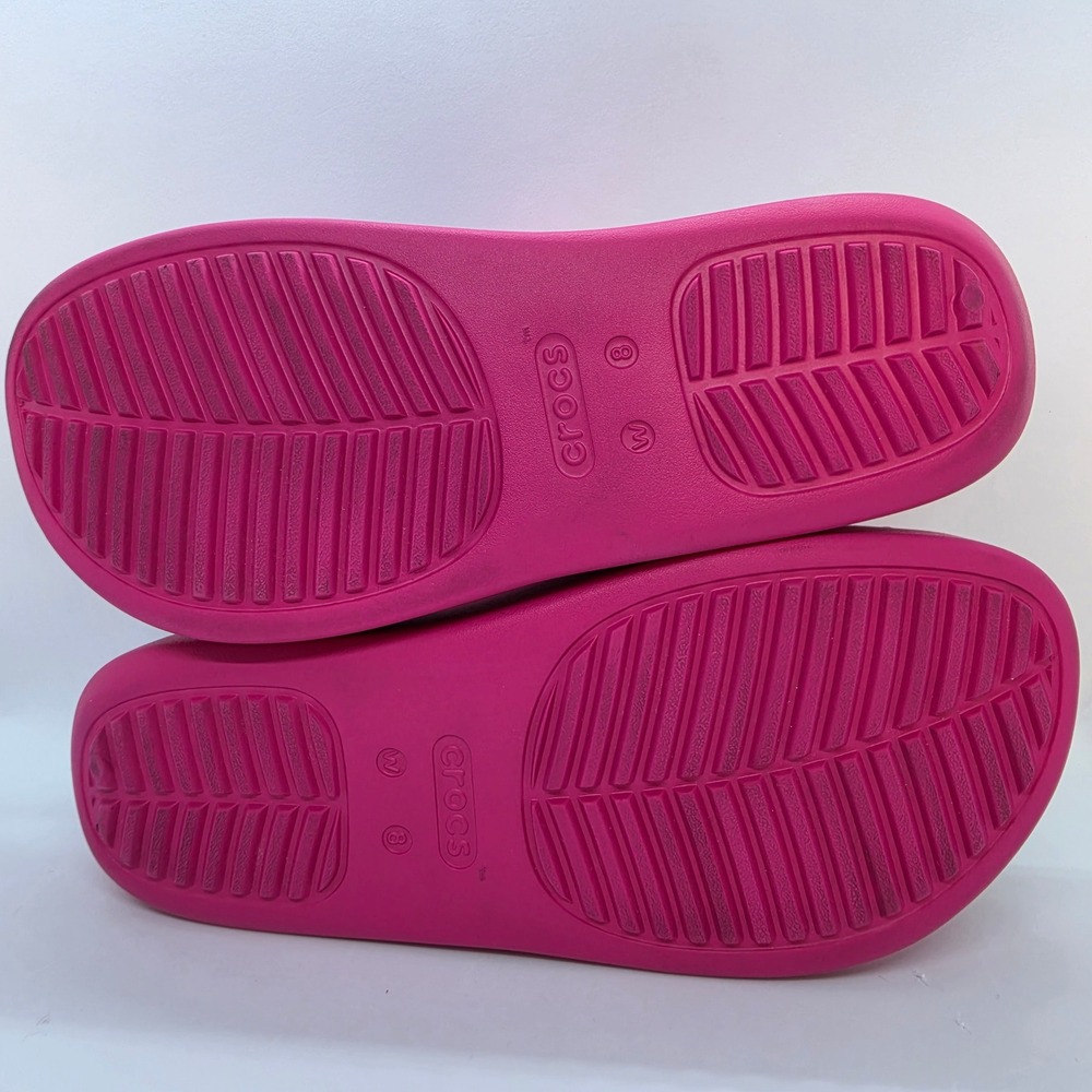 Crocs Getaway Platform Sandals Pink Burgundy Asymmetrical Straps 210834 Womens 8 - Picture 5 of 10